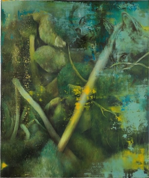 Isabelle Dutoit: Moos, 2014, Öl auf Leinwand, 60 x 50 cm

